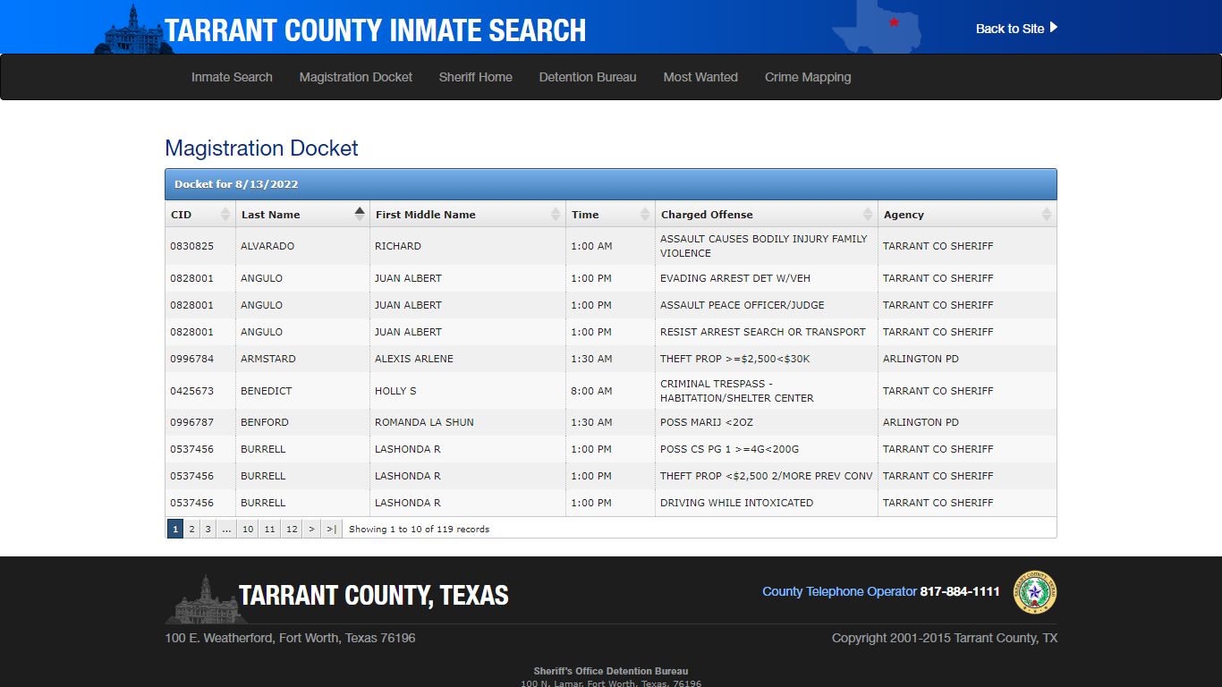 Inmate Search