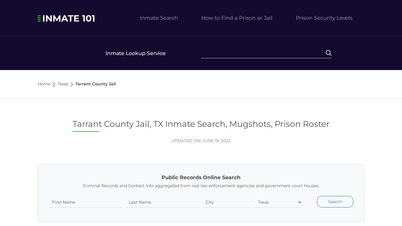 Tarrant County Jail, TX Inmate Search, Mugshots, Prison Roster