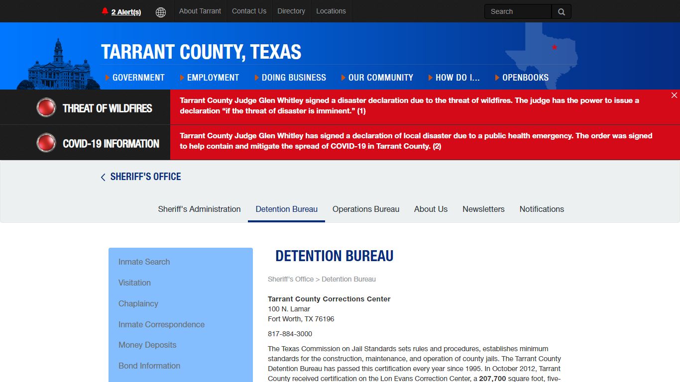 Detention Bureau - Tarrant County, Texas